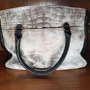 Aimee Kestenberg Handbag Gray w/ Black Leather